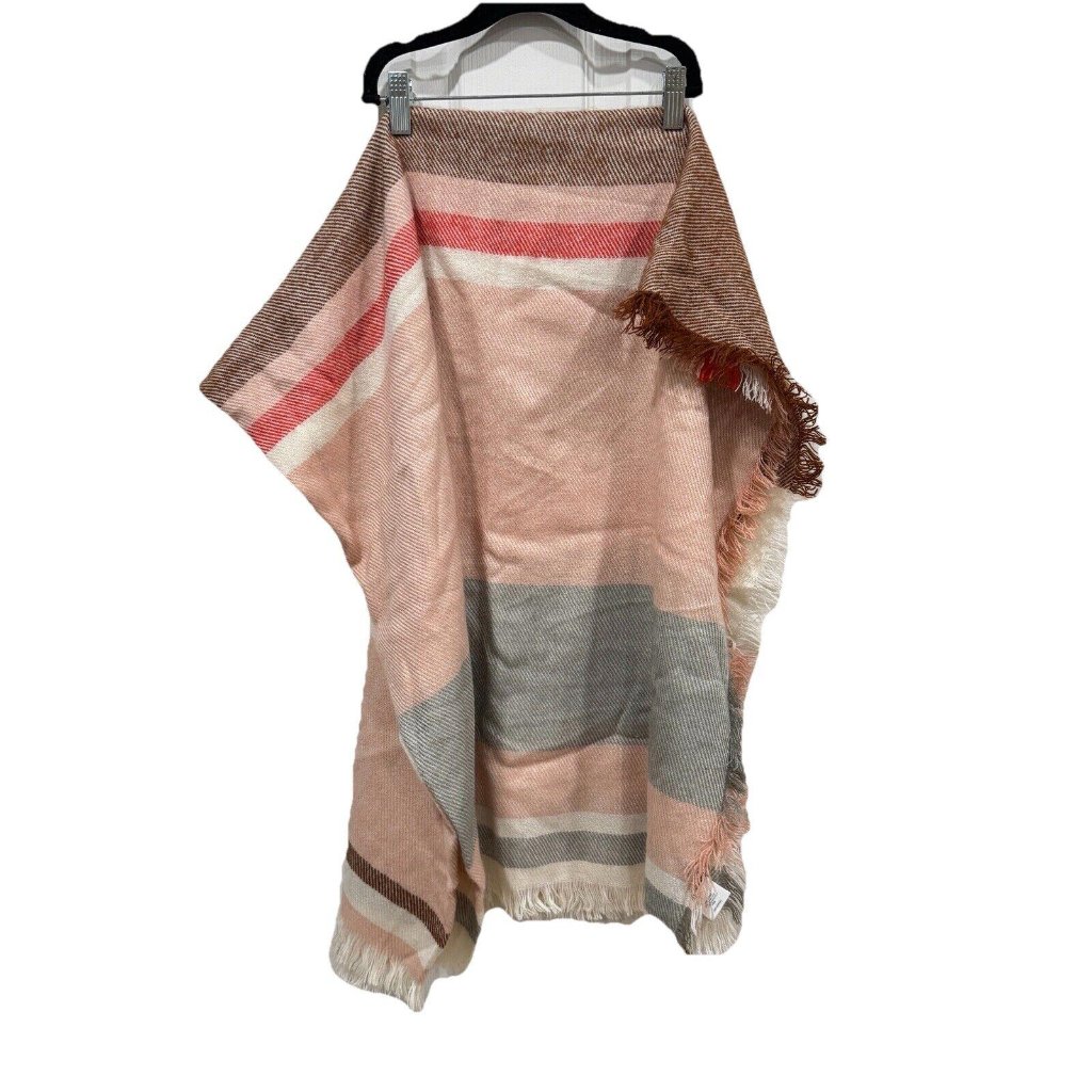 Women’s Madewell Scarf Wrap Wide Long Multicolored Striped Acrylic